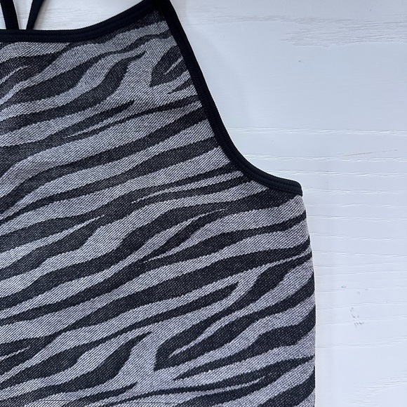 Nikibiki Black and Gray Zebra Print Crop Top One Size - Picture 5 of 8